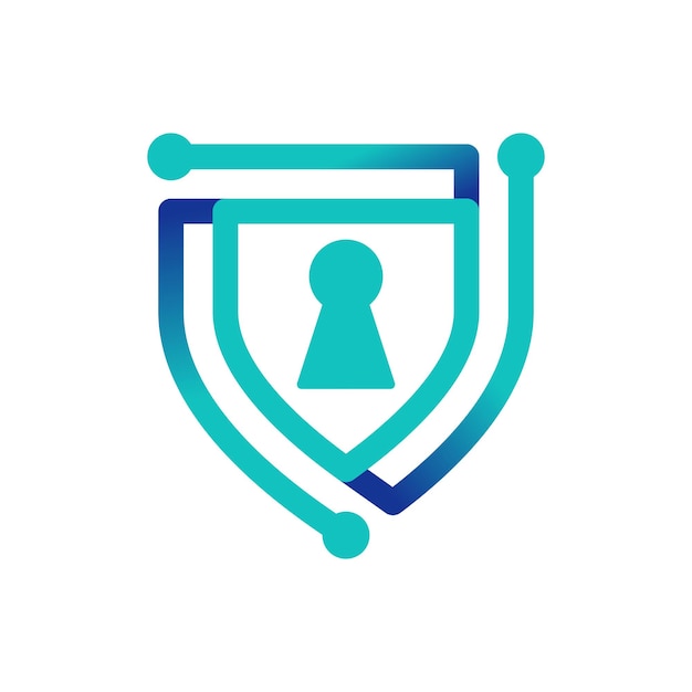 Shield Lock Logo Design for secure technology