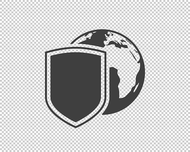 shield protect the world vector icon on white background template for logo
