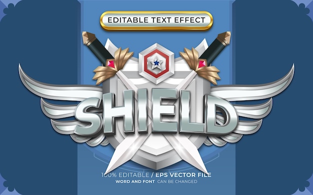 Shield Winged Emblem with Editable Text Effects