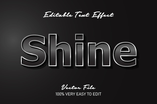 shine metal glossy text effect