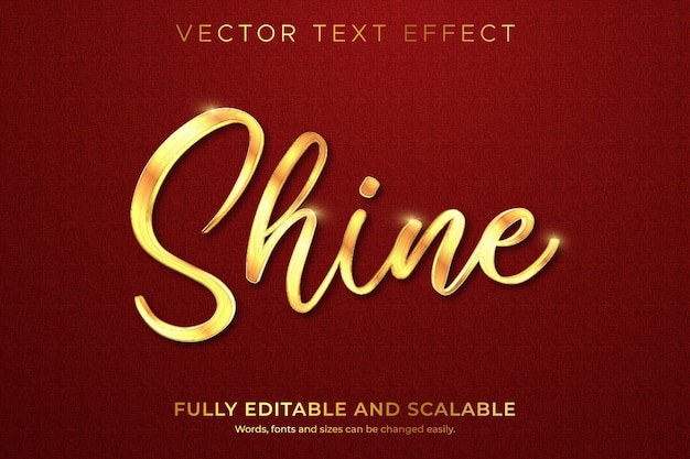 Shine typography text effect fully editable
