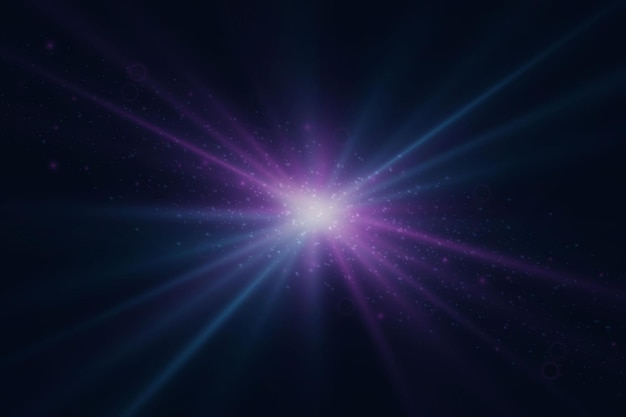 shining star explosion light effect with glare magic star with sparkles and light