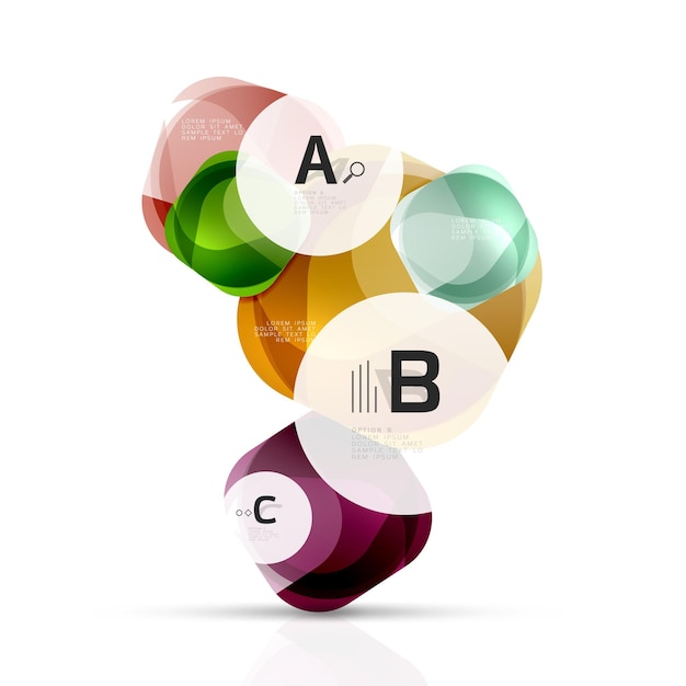 Shiny abstract elements Vector template background for print workflow layout diagram number options or web design banner