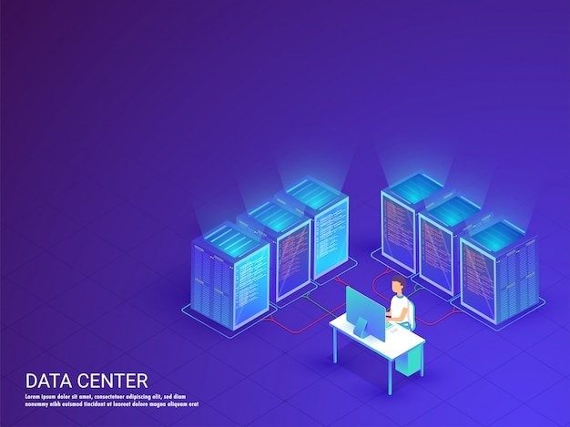 Shiny blue data server connected with each other.