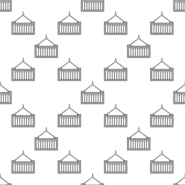shipping container thin line vector concept seamless pattern