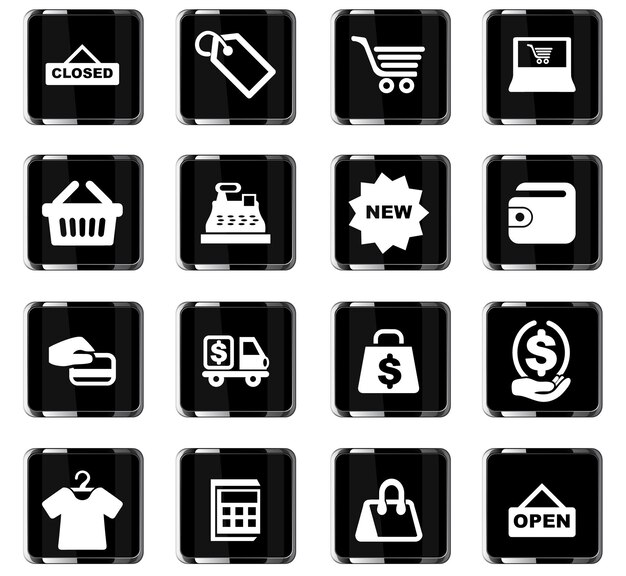 shop vector icons for user interface design