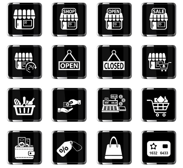 shop web icons for user interface design