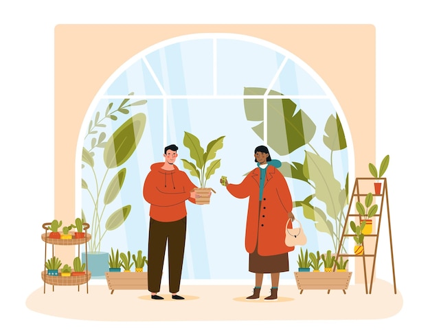 Shop with potted plants