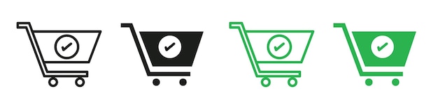 Shopping cart and check mark icon