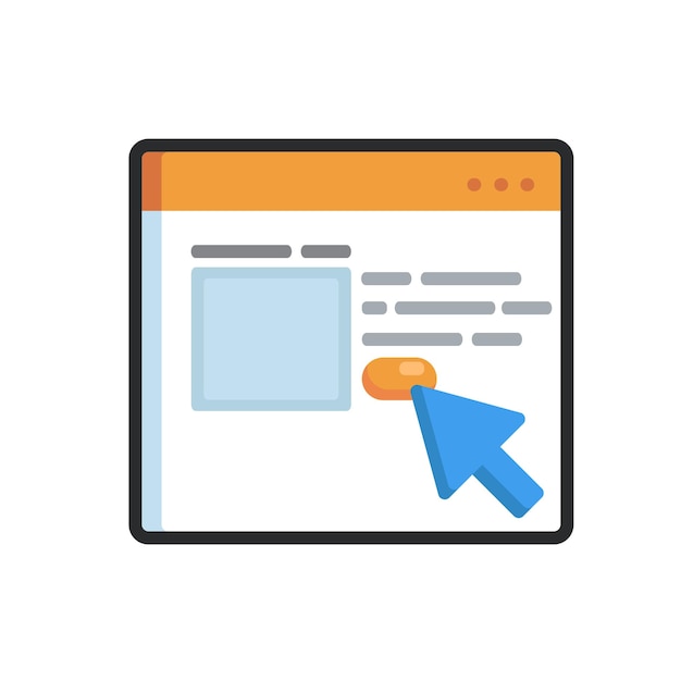 shopping page with outline in flat vector design