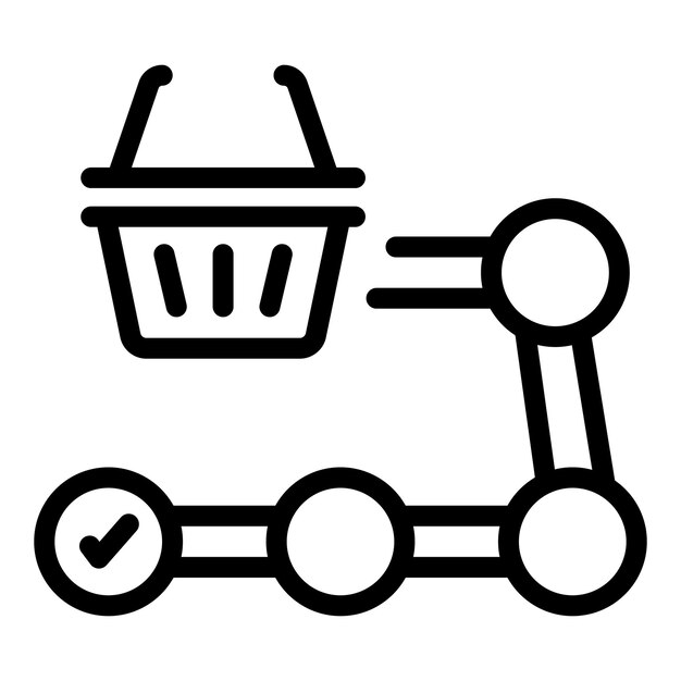 Shopping process icon Outline Shopping process vector icon for web design isolated on white background