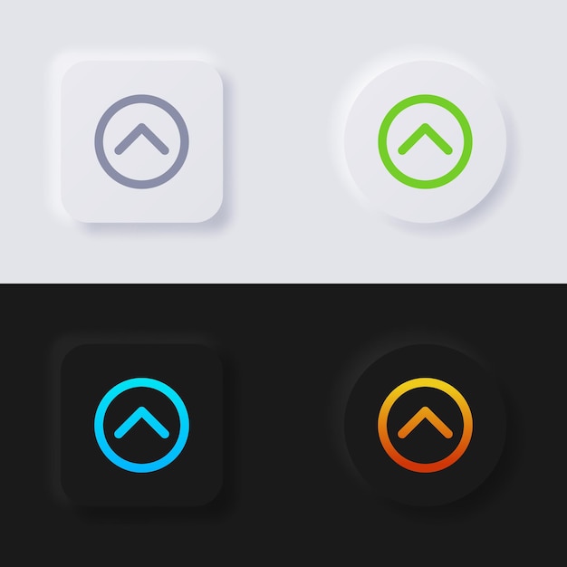 Shorten arrow button icon set Multicolor neumorphism button soft UI Design for Web design Application UI and more Button Vector