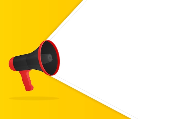 Shouting megaphone banner for education business concept of join us and advertising