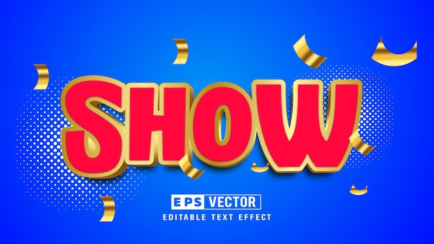 show 3d editable text effect vector template with cute background