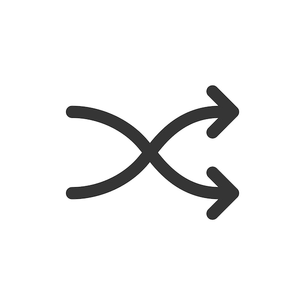 Shuffle Arrow Music Symbol Line Icon