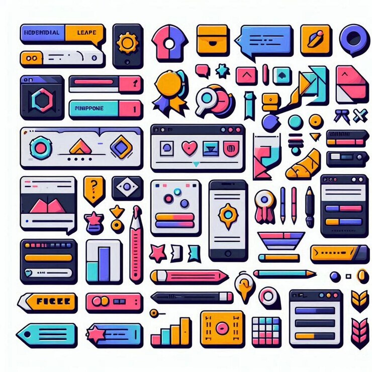 Vector side bar design element set