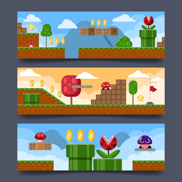 side scroll game scene background hrizontal banner