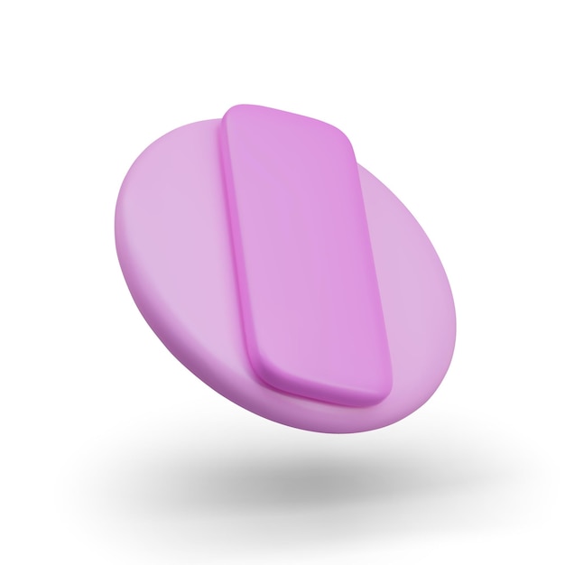 side view on powder pillow on white background with shadow