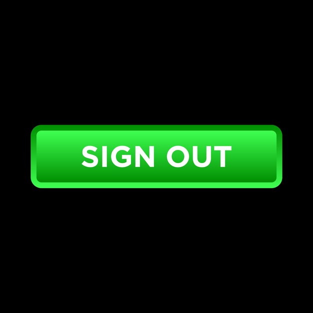 Sign out button website vector template