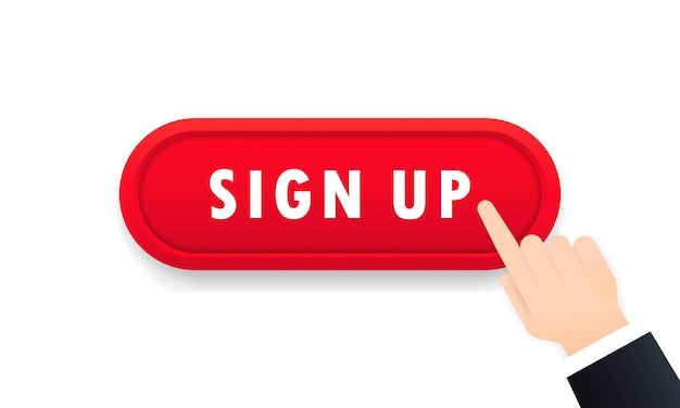 sign up button. registration concept. social media. vector on isolated white background. eps 10.