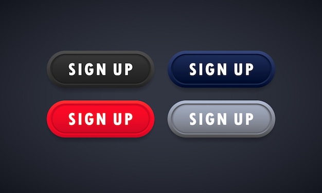 Sign up web button or register. Social media concept.