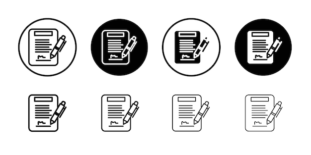 Signed contract icon flat and simple set design