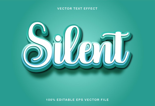 silent bold text effect editable modern lettering typography font style