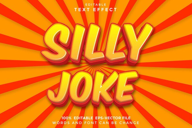 Silly Joke Editable Text Effect 3D Cartoon Silly Style