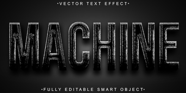 Silver Black Oil Machine Vector Fully Editable Smart Object Text Effect