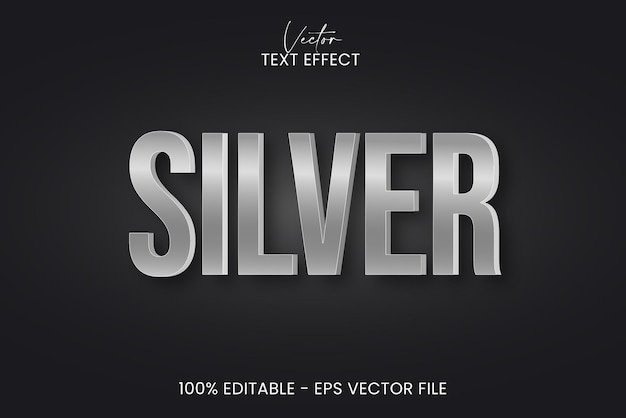 silver editable text style effect