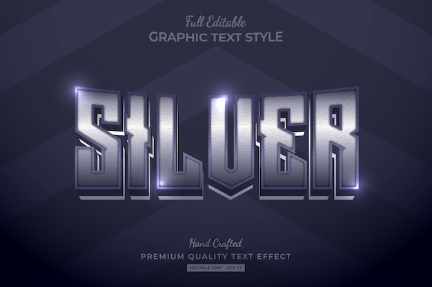 Silver Elegant Editable Premium Text Effect Font Style