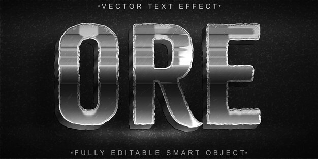 Silver Iron Ore Vector Fully Editable Smart Object Text Effect