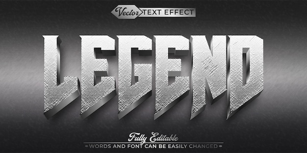 Silver Legend Vector Editable Text Effect Template