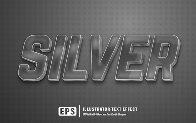 silver text effect - editable - word and font can be changed