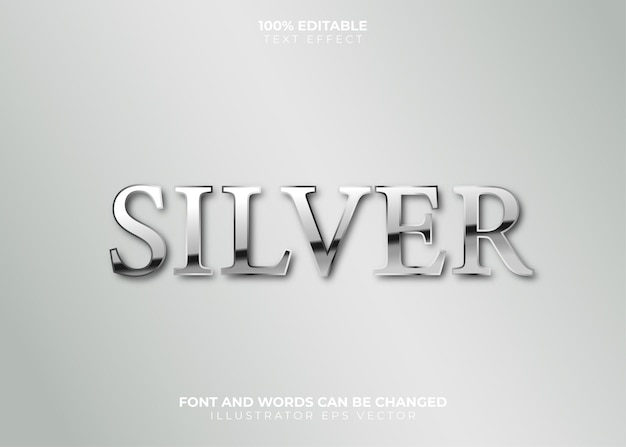 silver text effect full editable silver shiny white