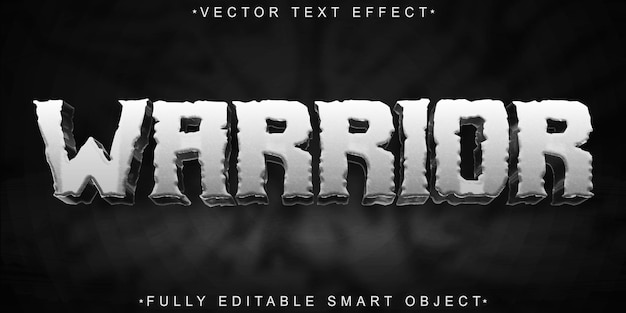 silver warrior vector fully editable smart object text effect