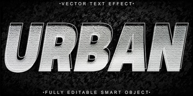 Silver Worn Dirty Urban Vector Fully Editable Smart Object Text Effect