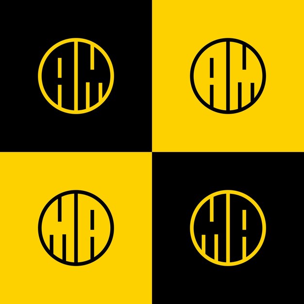 Simple AM and MA Letter Circle Logo Set suitable for business with MA or AM initial