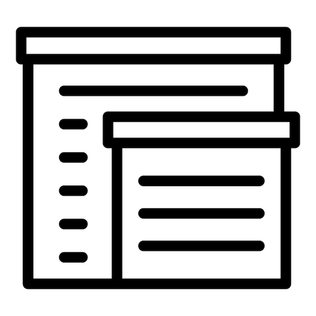 simple black and white icon of a website layout being designed
