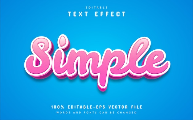 simple cartoon style text effect with pink color