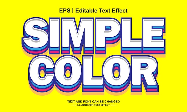 simple color editable text effect