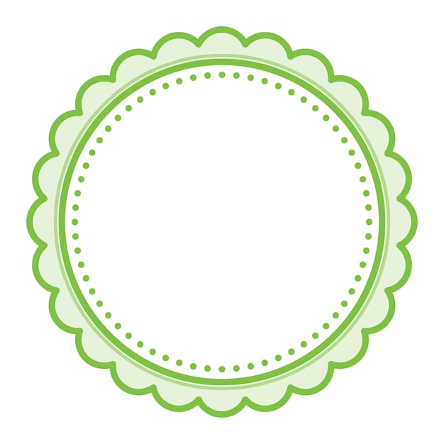 simple decorative scalloped green circular blank frame plain border design