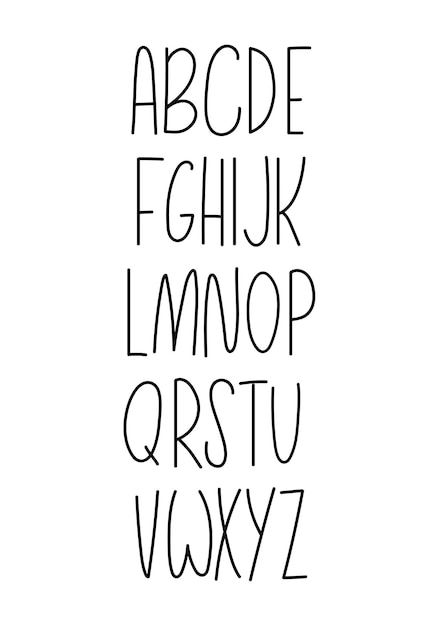 Simple Doodle hand drawn kids alphabet Hand drawn letters for kids booksfabric posters postcard typography