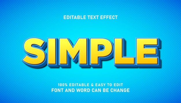 simple editable text effect in modern 3d style