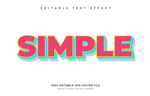 Simple editable text effect template