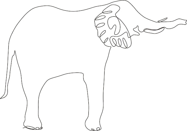 simple elephant continuous line
