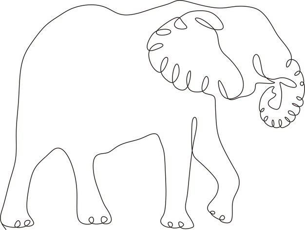simple elephant continuous line