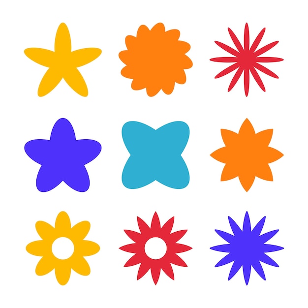 Simple Flower Shapes Set