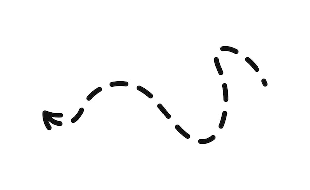 Simple line hand drawn black arrow