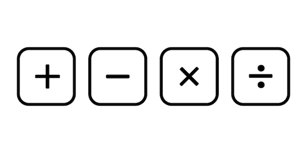 simple mathematical symbol collection calculations sign math vector icon set